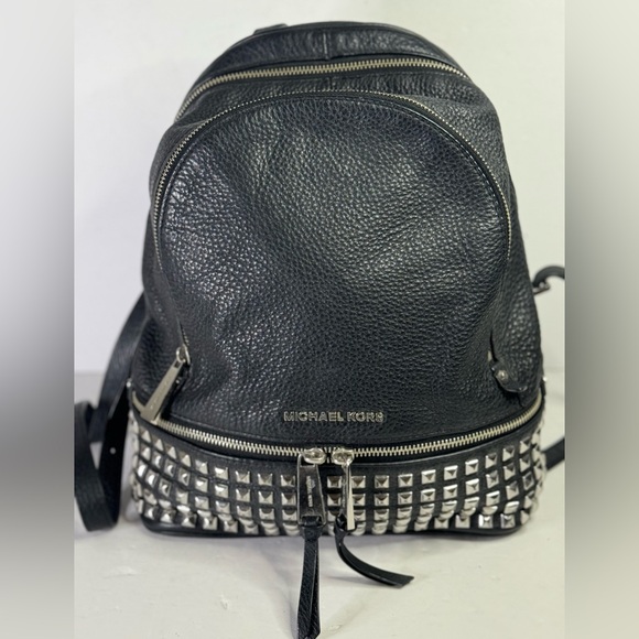 Michael Kors Medium Studded Pebbled Leather Backpack - Picture 2 of 8